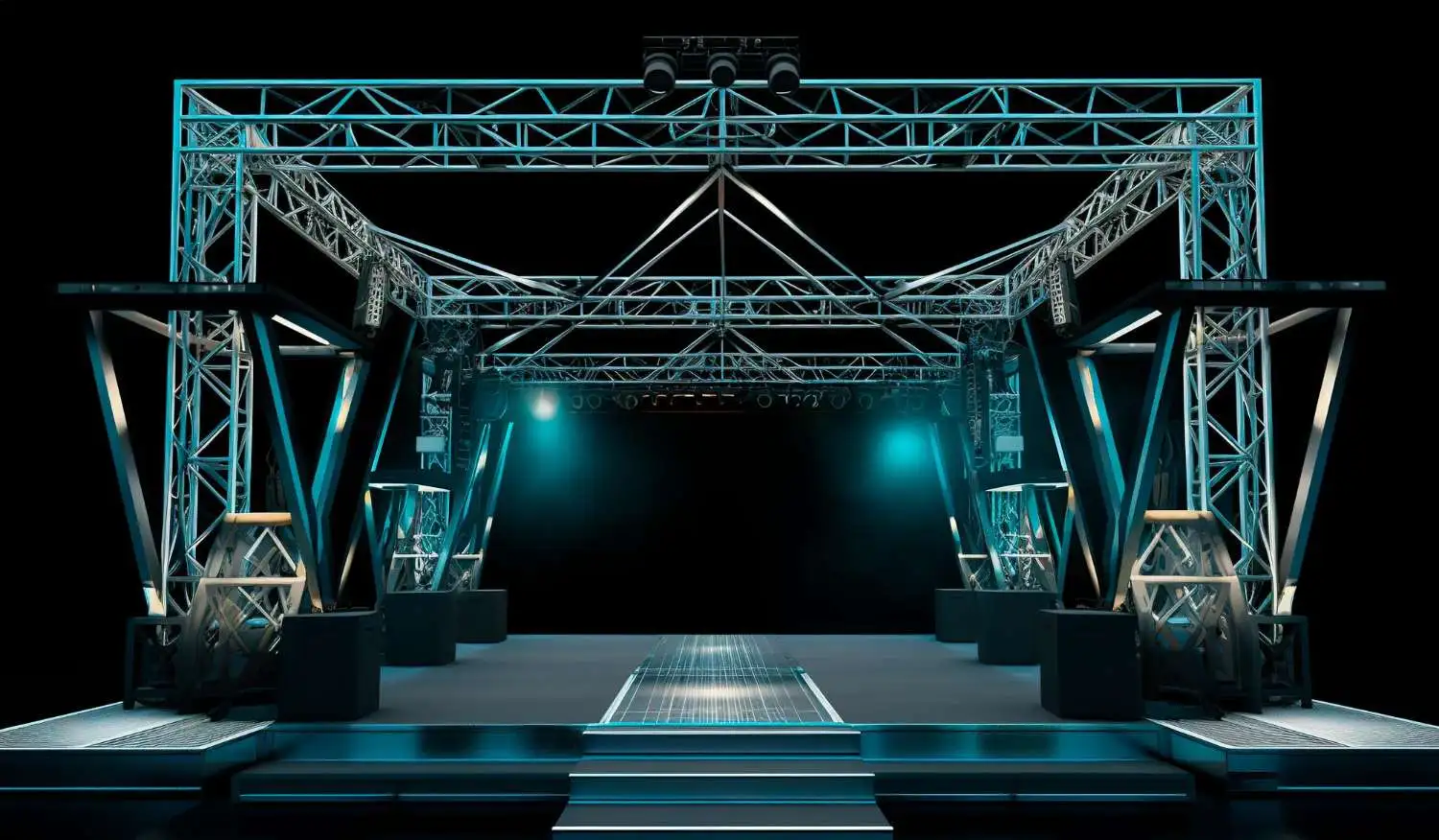 A well lit stage featuring stage lights against a black backdrop ideal for church set design inspiration - Top Church Stage Set Design Ideas for Any Size Church - Vorlane - Vorlane