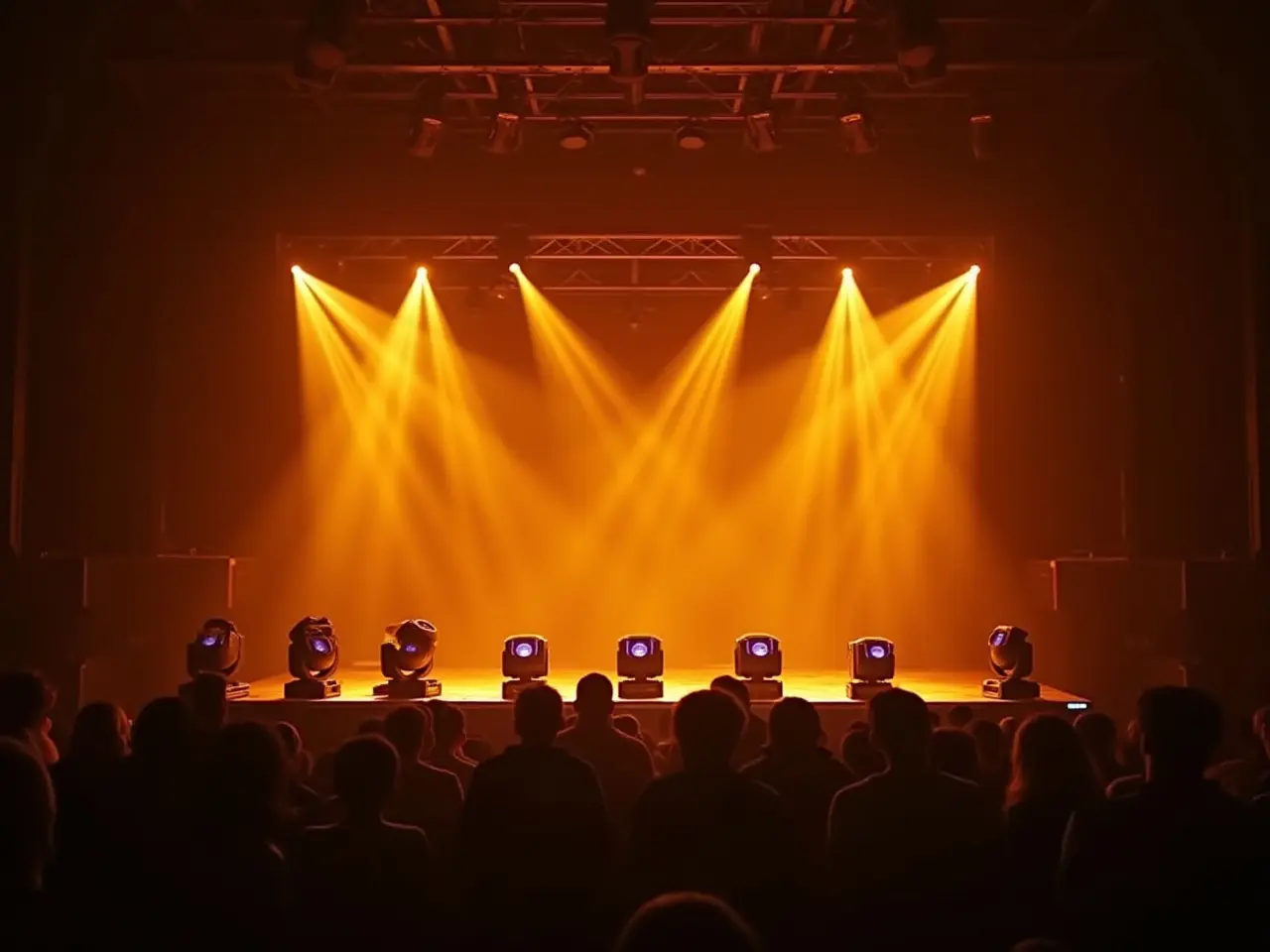Different types of stage lights shown in a concert setup - What Type of Lights Are Stage Lights? - Vorlane - Vorlane