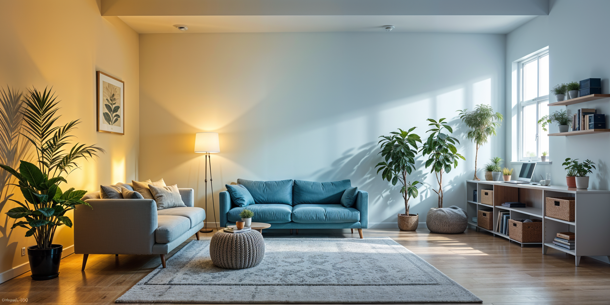 Home interior displaying a gradient of color temperatures from warm to cool illustrating lighting e - 100% Best Guide to Color Temperature (Kelvin) [July 2025] - Vorlane