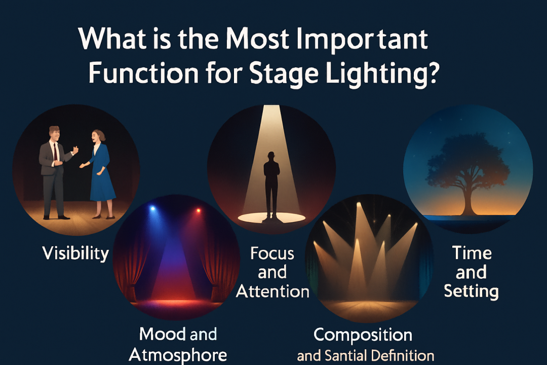 Infographic showing 5 core functions of stage lighting - What is the most important function for stage lighting? - Vorlane - Vorlane