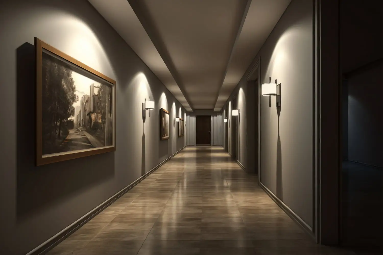 Stylized bookmark lights in a corridor accentuating the soil conditional theme for readers - Choosing the Right Lighting Fixtures for Corridors - Vorlane - Vorlane